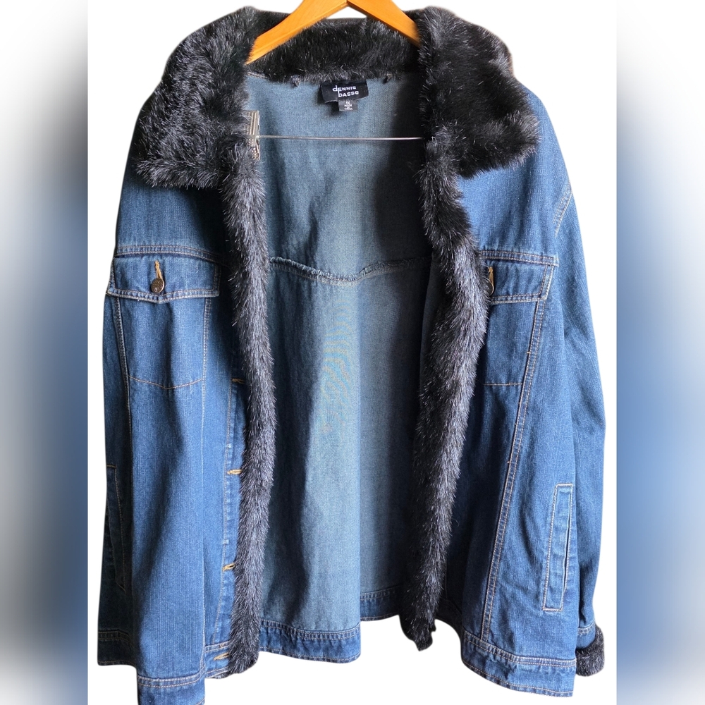 2 Pc Denim Jacket & Removable Faux Fur Liner Vest XL. - Picture 8 of 16